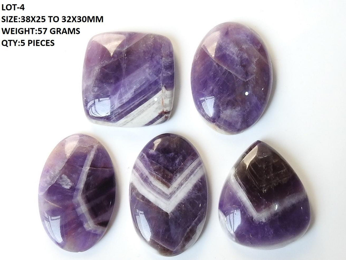 Wholesale Amethyst Cabochon Lot, Bulk Natural Purple Loose Gemstones | Mixed Size Oval & Round Crystals For Jewelry Designers Crafting