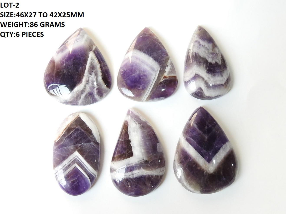 Wholesale Amethyst Cabochon Lot, Bulk Natural Purple Loose Gemstones | Mixed Size Oval & Round Crystals For Jewelry Designers Crafting