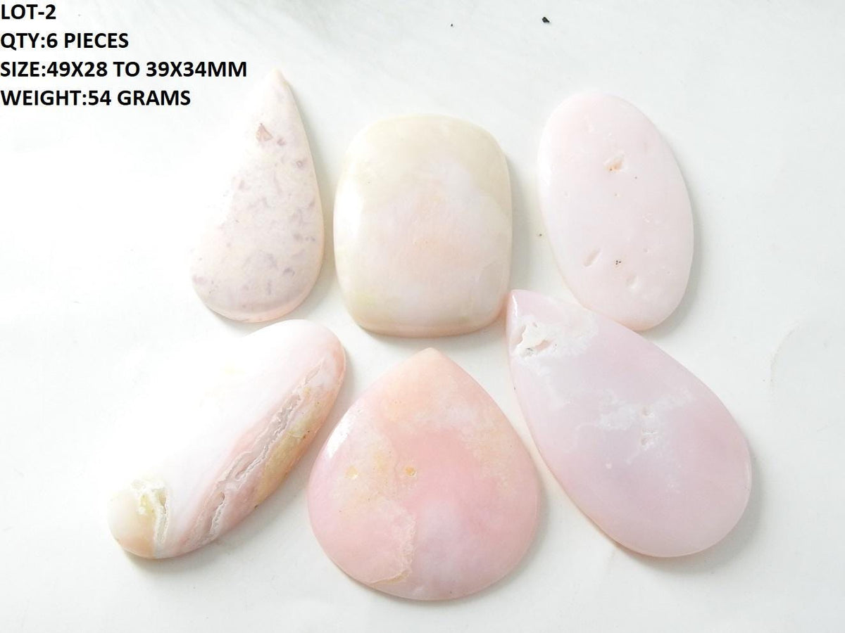Natural Pink Peruvian Opal Gemstone, Polished Cabochon, Loose Stone for Crystals Jewelry, Wire Wrapping Stone, Heart Chakra Crystal