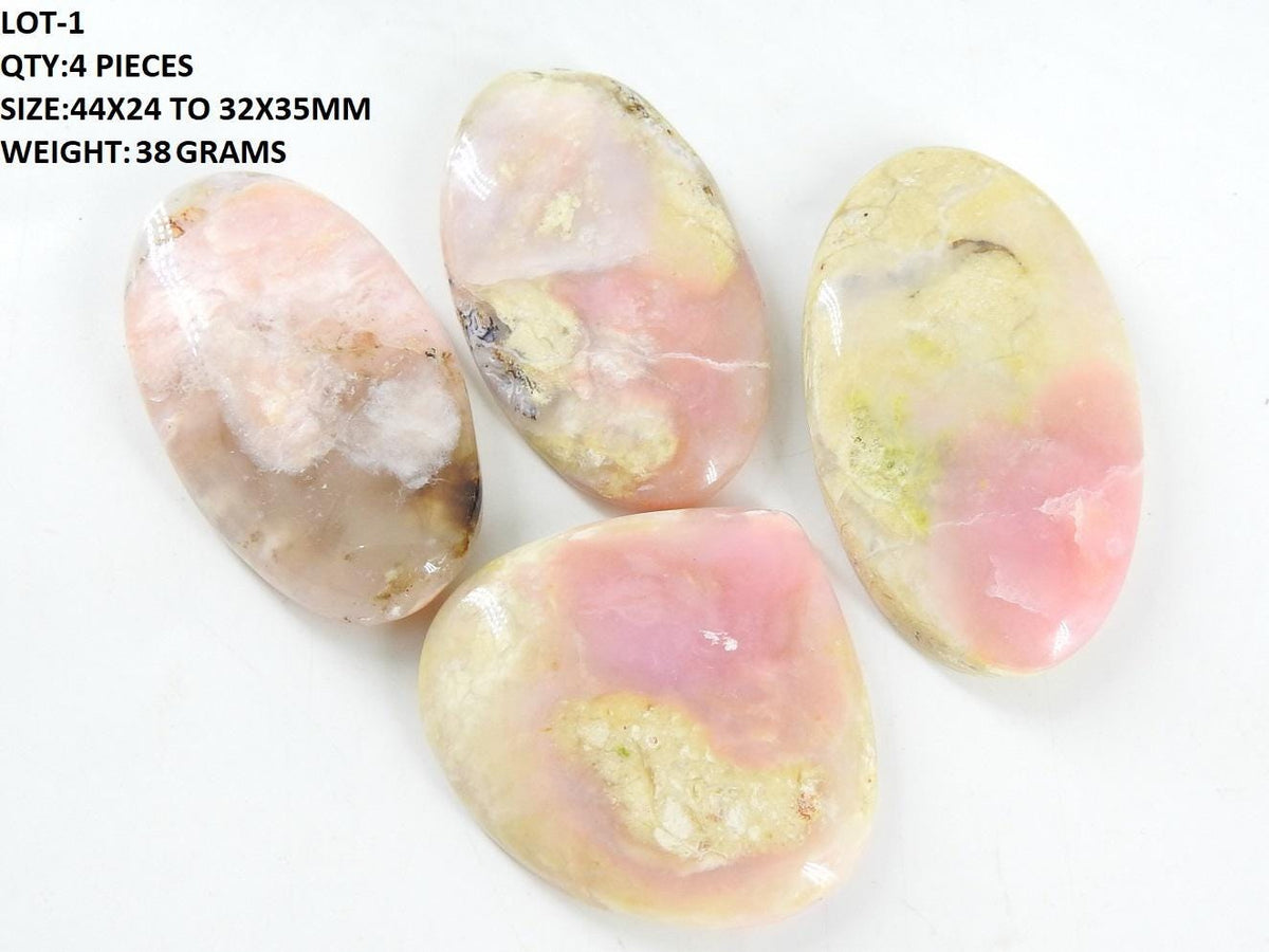 Natural Pink Peruvian Opal Gemstone, Polished Cabochon, Loose Stone for Crystals Jewelry, Wire Wrapping Stone, Heart Chakra Crystal