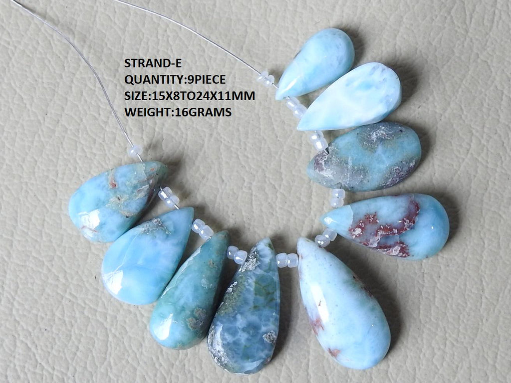Larimar Smooth Pear Shape Cabochon Briolette Handmade Loose Gemstone Bead For Making Jewelry Wholesaler Supplies Natural Stone BR2