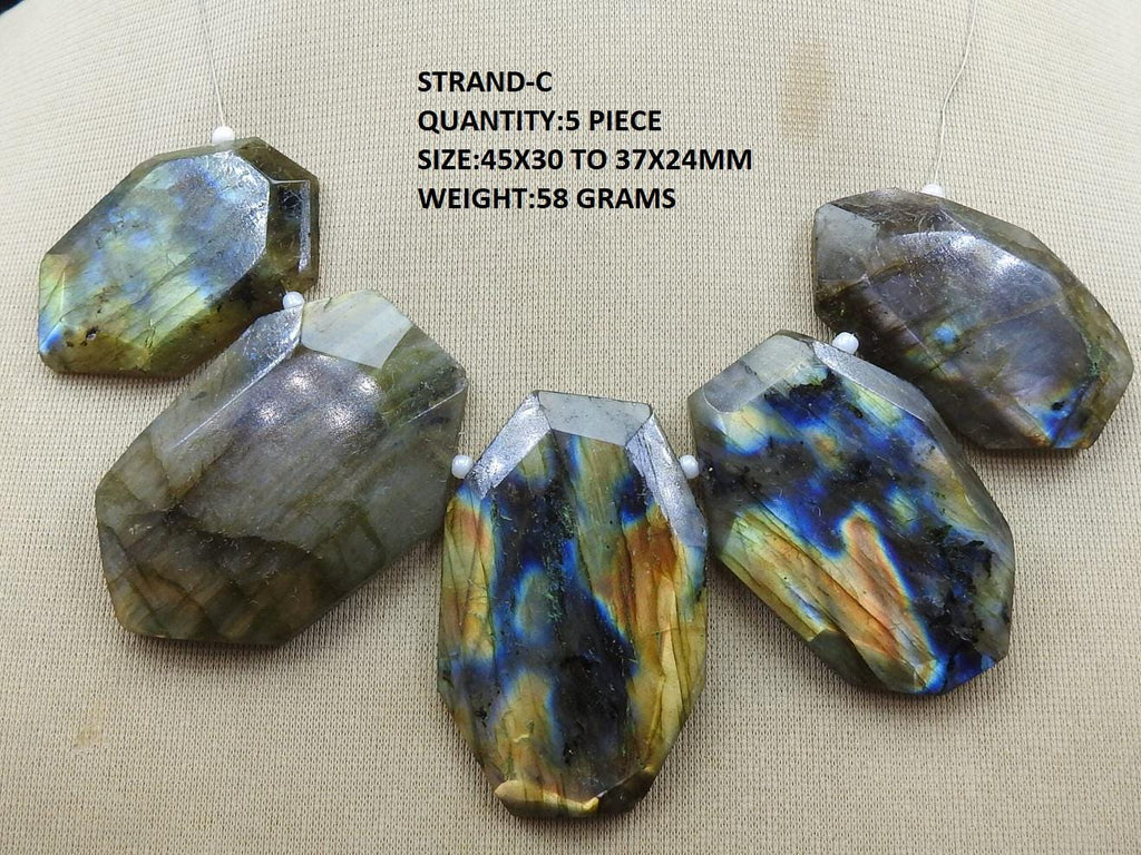 Natural Labradorite Faceted Tumble Cabochon, Multi Fire Briolette Handmade Wholesale Stone Supplies, Loose Gemstone for Jewelry BR1