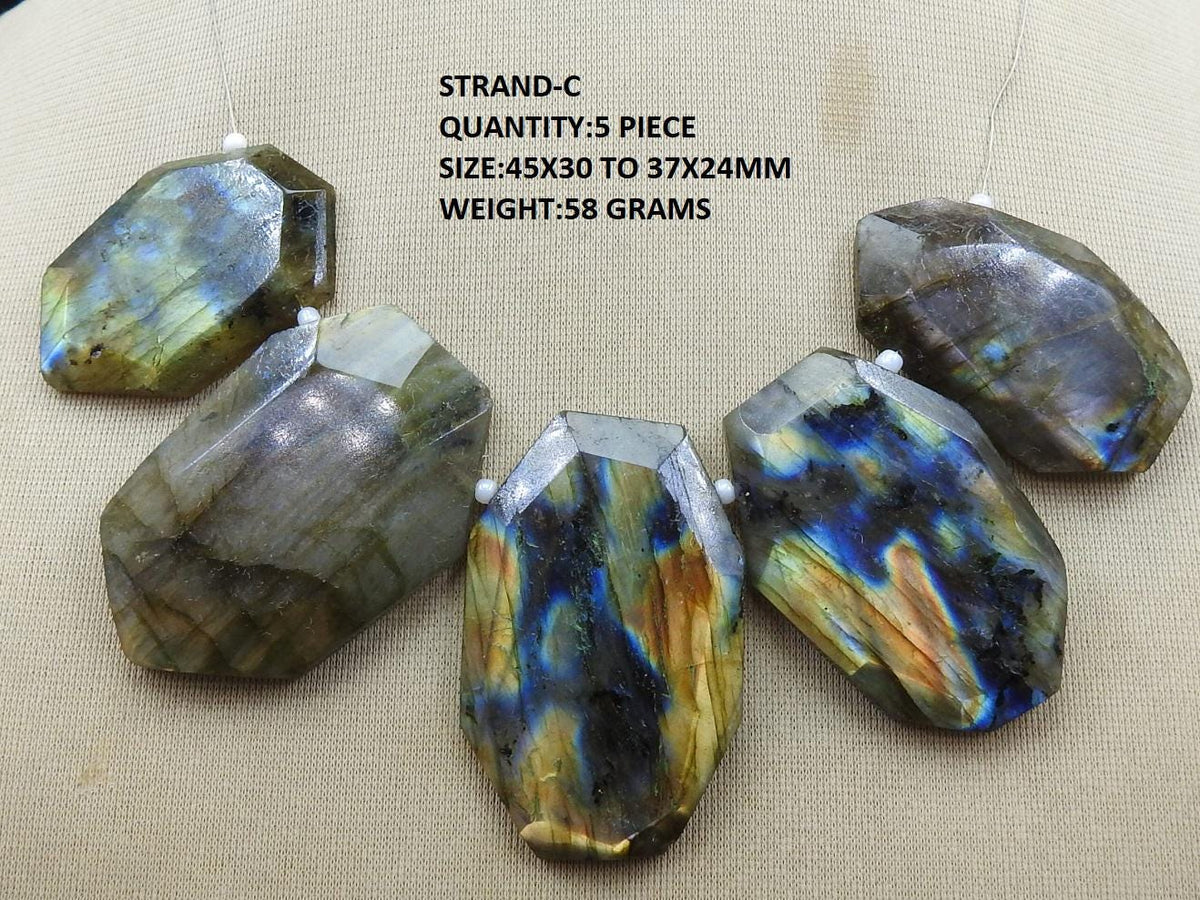 Natural Labradorite Faceted Tumble Cabochon, Multi Fire Briolette Handmade Wholesale Stone Supplies, Loose Gemstone for Jewelry BR1