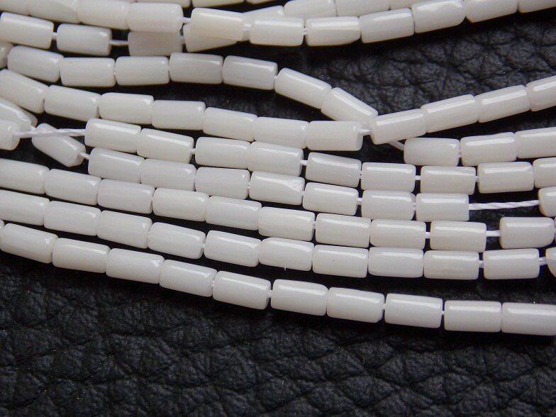 White Coral 4x2mm Smooth Cylinder Drum Tube Shape Beads 16" Strand Natural Stone Loose Spacer Jewelry Craft Supply BK-CR2