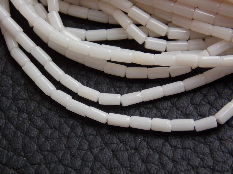 White Coral 4x2mm Smooth Cylinder Drum Tube Shape Beads 16" Strand Natural Stone Loose Spacer Jewelry Craft Supply BK-CR2